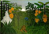 Henri Rousseau The Repast of the Lion painting